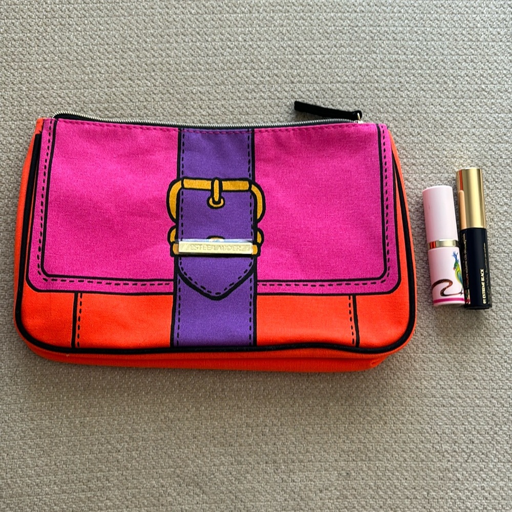 Estee Lauder BUNDLE Lipstick Mascara Makeup Bag NEW
